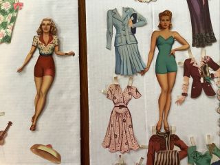 Vintage 1945 Lana Turner Cut Out 2 Paper Dolls And Many Clothes