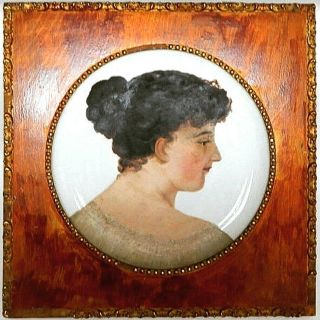 Antique Limoges Hand Painted Porcelain Charger Plate Portrait Of A French Woman