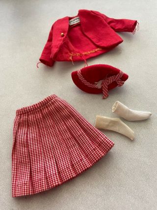 Vintage Skipper Mattel Clothes 1921 School Girl 1965 - 1966 Jacket Skirt Hat Socks