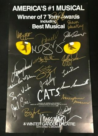 1981 Cats Broadway Winter Garden Theater Poster Signed By Cast (20,  / -)