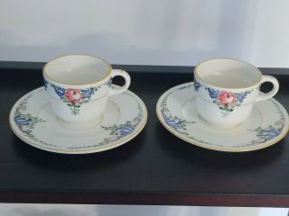 Antique 1907 - 1928 Gs Zell Baden Set Of Teacups And Saucers