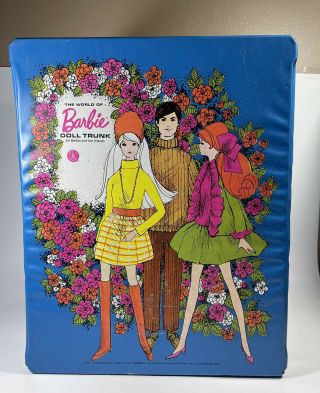 Vintage 1969 “the World Of Barbie” Doll Case Blue Barbie Carrying Case Vinyl Usa