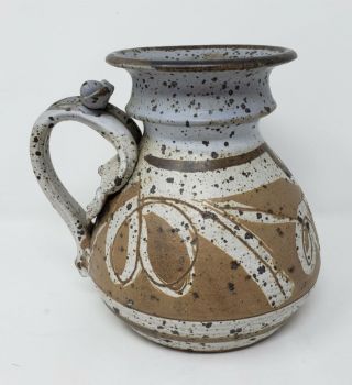 John Schulps Ceramic Stoneware Art Pottery 8 " Signed Pitcher