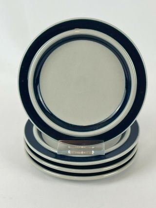 Arabia Of Finland - Anemone Blue - Bread Plates Set Of Four