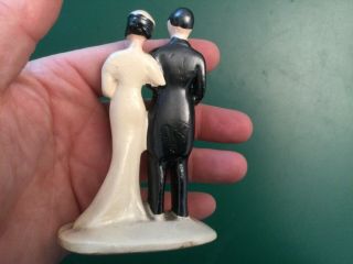 Vtg 1940s Bride & Groom Wedding Cake Topper Chalk Ware Coast Novelty Venice,  CA 2