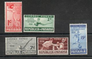 Panama 1938 Sports Airmail,  Sc.  C43 - C47 Nh,  Michel 246 - 250