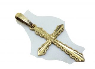 Antique Vintage 9ct Rolled Gold Crucifix Cross Pendant Fob Charm Chatelaine