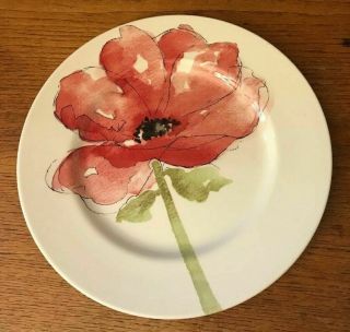 Royal Stafford Red Poppy Dinner Plate 11” Set Of 6 As - Is