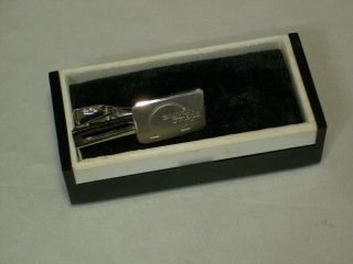 Vintage Simmon Omega Tie Clip - Silver Made In Japan - Insignia Of Omega Enlargers