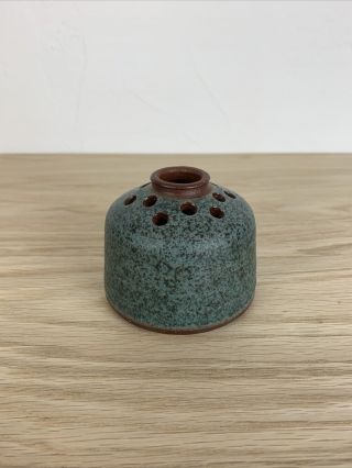 Denis Vibert Ceramic 3 " Vase Weed Pot Flower Frog Studio Art Pottery Maine