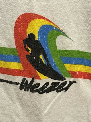 Men’s Rare Weezer Rainbow Surfer Vintage Beach Style Surf Wear Size L 3