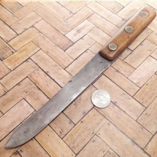 Butcher Knife Carbon Steel Fixed Blade Old Antique Vintage