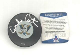 Emilio Estevez Signed Autograph Hockey Puck - The Mighty Ducks Beckett Bas 12