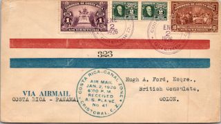 1926 San Jose Costa Rica U.  S.  Army Flight Airmail Cover Panama Scarcer Than Cz