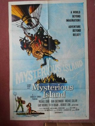 Mysterious Island (1961) Us 1 - Sheet Poster Ray Harryhausen,  Jules Verne,  Fine
