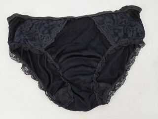 Vintage Brigitte Bardot Black Acetate Lace Briefs Bikini Panty Panties 5 Small