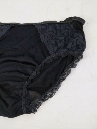 Vintage Brigitte Bardot Black Acetate Lace Briefs Bikini Panty Panties 5 Small 3