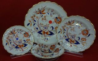 Booths China Fresian Pattern A8022 Scalloped 5 - Piece Place Setting 9 - 7/8 " Dinner