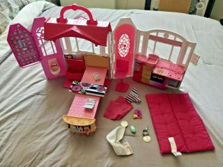 Barbie 2014 Mattel Barbie Glam Getaway Fold N’ Go House - Mostly Complete