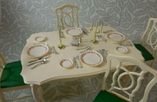 Vintage Pedigree Sindy Dining Table and Chairs 44582 Made in UK 2