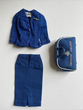 Vintage Barbie Dolls Airlines Stewardess 2 Blazer 1 Dress And 1 Bag 2