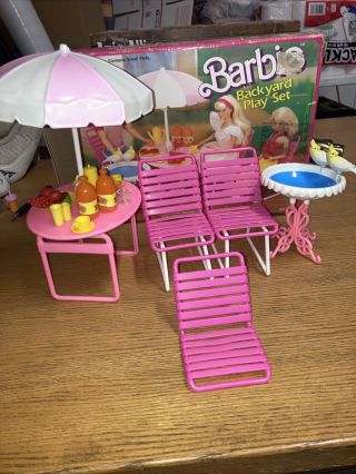 Vtg Barbie Mattel Backyard Play Set Arco 1986 Furniture & Accessories