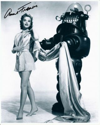 Anne Francis Signed Forbidden Planet 8x10 W/ Sci - Fi Classic Robby The Robot