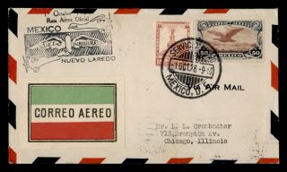 Dr Who 1928 Mexico First Flight Nuevo Laredo To Laredo Tx Usa F49132