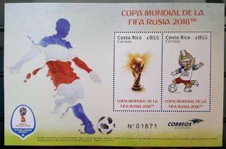 Costa Rica Stamps Copa Mundial Fifa Rusia 2018 Minisheet 2018 Mnh