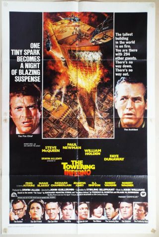 The Towering Inferno 1974 Steve Mcqueen,  Paul Newman Us Poster