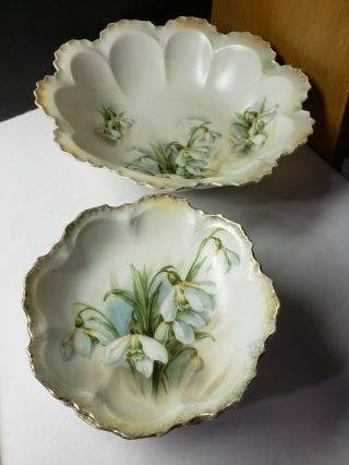Gorgeous Vintage Rs Prussia Floral Berry Set Serving Bowls