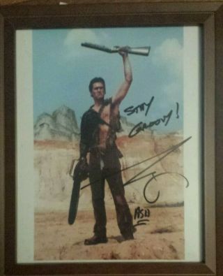 Ash Williams Bruce Campbell Evil Dead Army Of Darkness Signed Autograph In Frame