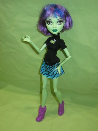 Cam Create A Monster High Green Body Witch Doll & In Purple Wig & Outfit,  Shoes