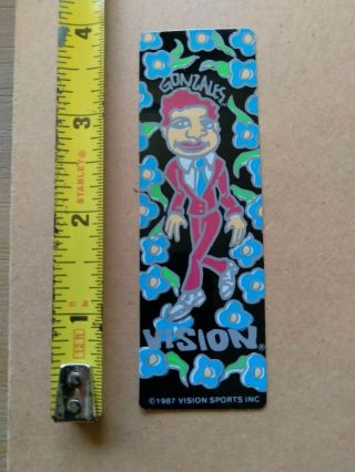 Vintage Vision Skateboards Mark " Gonz " Gonzales Sticker,  1987 Nos