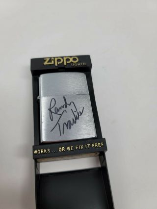 Vintage Zippo Lighter Randy Travis Signed Signature Autograph