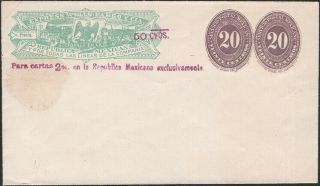 Mexico,  1886.  Wells Fargo Express Envelope H&g 16,