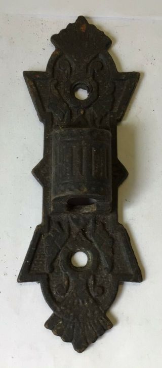 Antique Ornate Cast Iron 5 1/2” Tall Wall Mounting Bracket For A Wall Bracket Oi