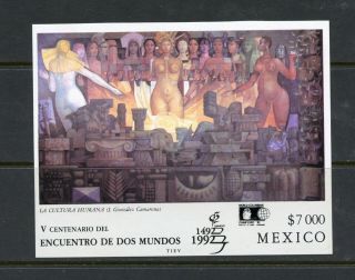 D235 Mexico 1992 Discovery Of America Expo Overprinted Sheet Mnh