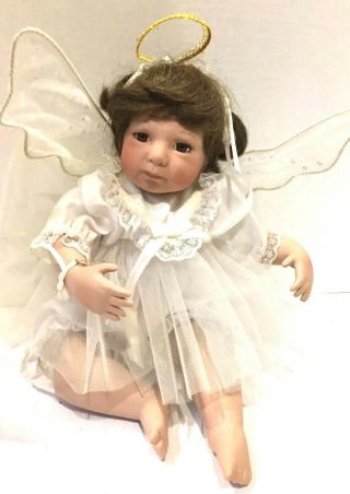 Ashton Drake Galleries Porcelain Faith Julie Good - Kruger Angel Baby Girl Doll