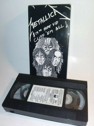 Vintage 1987 Metallica Cliff Em All Vhs Home Vid Concert Tour