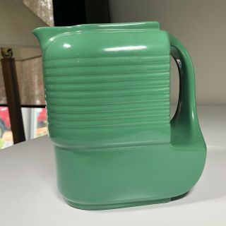 Hall China Refrigerator Pitcher For Westinghouse Green No Lid 8 " Tall Art Deco