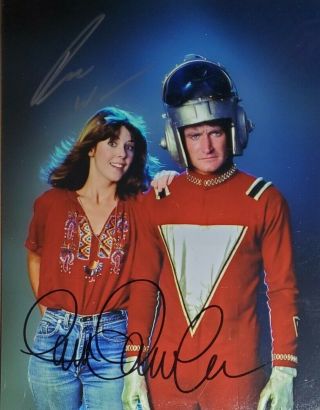 Robin Williams & Pam Dawber 2x Hand Signed 8x10 Photo W/ Holo Mork & Mindy
