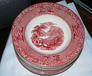 Royal Staffordshire Pink Jenny Lind 1795 Pattern - 13 Dinner Plates 9.  75 " Diam