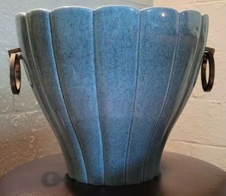 Vintage Mid Century Modern Mcm Red Wing Pottery Planter Jardiniere Turquoise