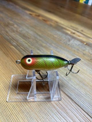 Vintage Fishing Lure Heddon Tiny Torpedo Great Color Bait