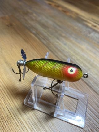 Vintage Fishing Lure Heddon Tiny Torpedo Great Color Bait 3