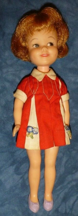 Vintage Penny Brite Doll 1963 Deluxe Reading Dress Lavender Shoes Old