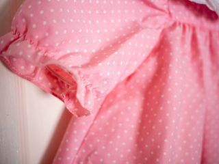 Vintage 1986 Playskool My Buddy Kid Sister Pink Polkadot Doll Outfit Dress 3