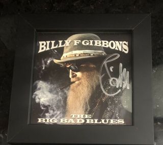 Billy Gibbons Signed Cd Cover Framed Autographed Zz Top