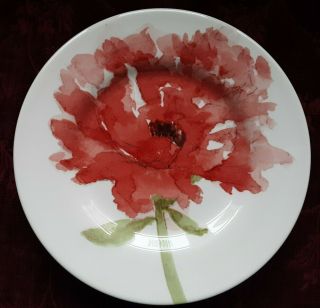Royal Stafford Red Poppy Salad Plates - Set/4 U.  S.